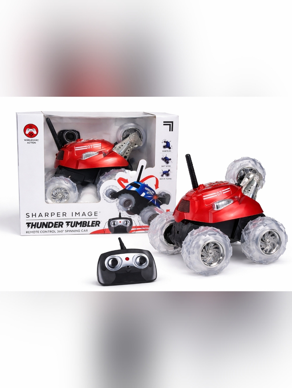 Sharper Image Thunder Tumbler RC Car 360° Spinning Stunt Remote Control NIB